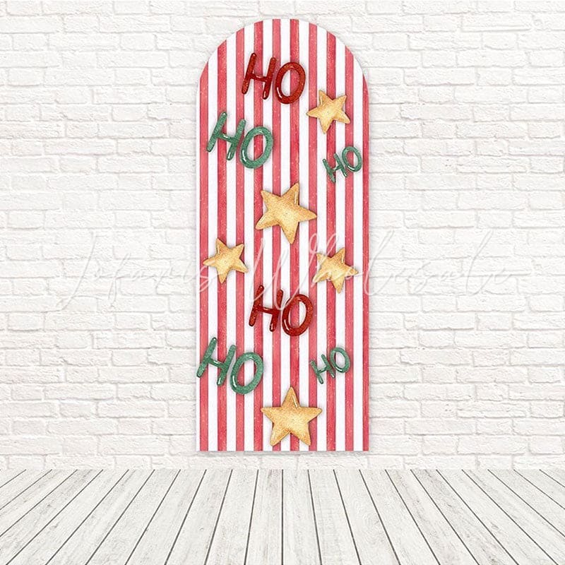 Ho Ho Stripe Christmas Fun Theme Arch Backdrop For Festive Photos