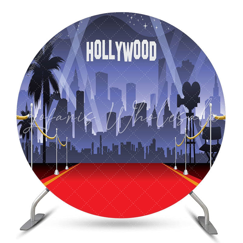 Lofaris Hollywood Night City Grand Stage Round Party Backdrop