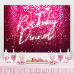 Lofaris Hot Pink Bokeh Happy Birthday Dinner Party Backdrop