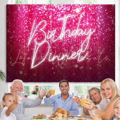 Lofaris Hot Pink Bokeh Happy Birthday Dinner Party Backdrop