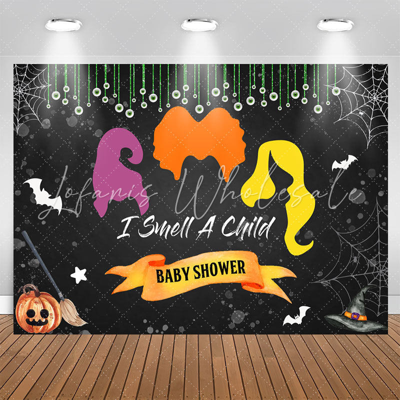 Lofaris I Smell A Child Cobweb Bat Baby Shower Backdrop