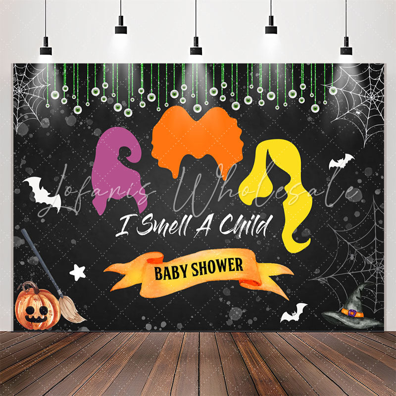 Lofaris I Smell A Child Cobweb Bat Baby Shower Backdrop