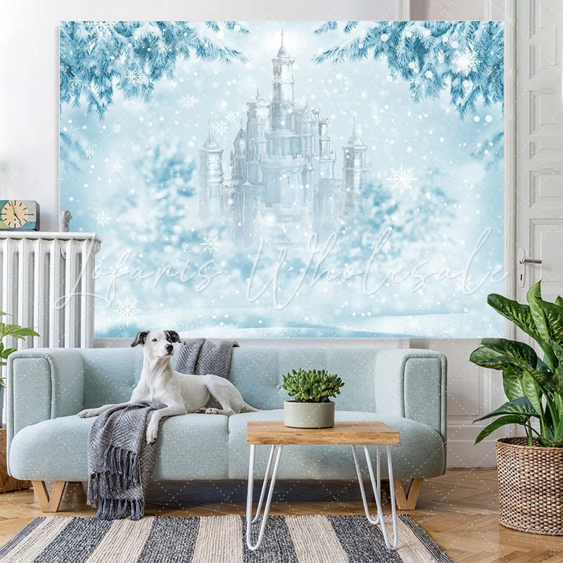 Lofaris Ice World With Snowflake And Castle Winter Backdrop