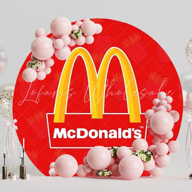 Iconic McDonalds Round Backdrop For Fast-Food Lovers Party
