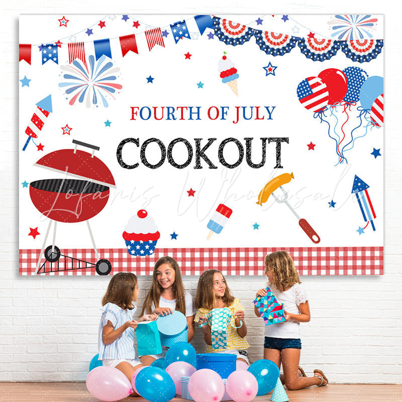 Lofaris Independence Day Cookout Bbq Party Banner Backdrop