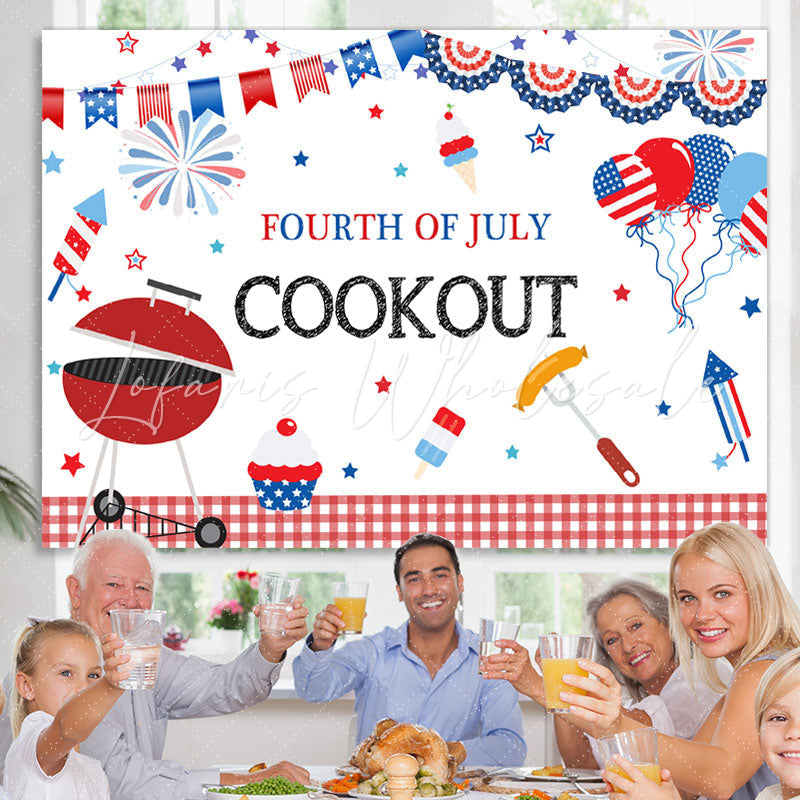 Lofaris Independence Day Cookout Bbq Party Banner Backdrop