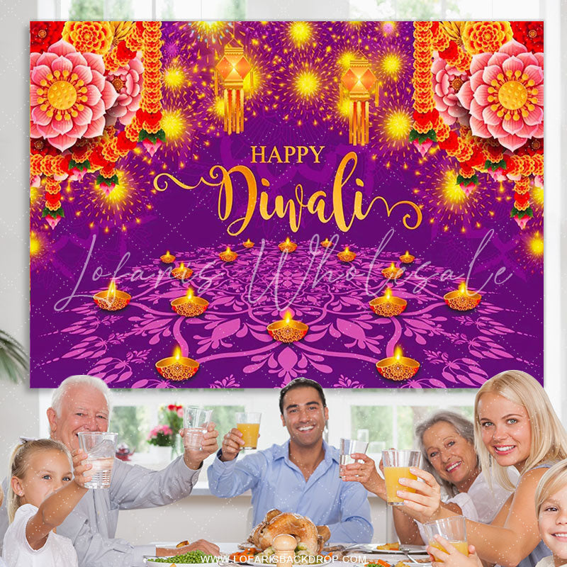 Lofaris India Light Festival Happy Diwali Party Backdrop Photo Banner
