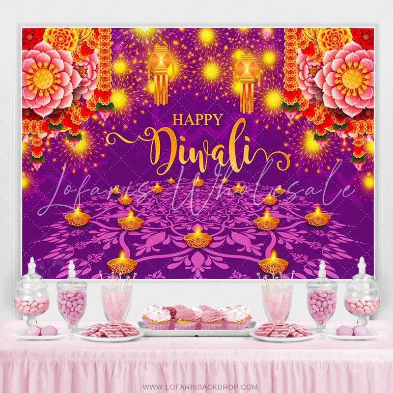 Lofaris India Light Festival Happy Diwali Party Backdrop Photo Banner
