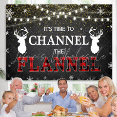 Lofaris Its Time to Channel The Flannel Winter Glitter Backdrop