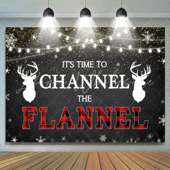 Lofaris Its Time to Channel The Flannel Winter Glitter Backdrop