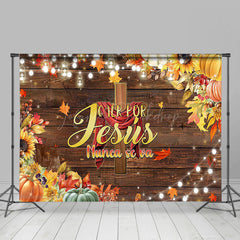 Lofaris Jesus Nunca Se Va Maple Wooden Thanksgiving Backdrop