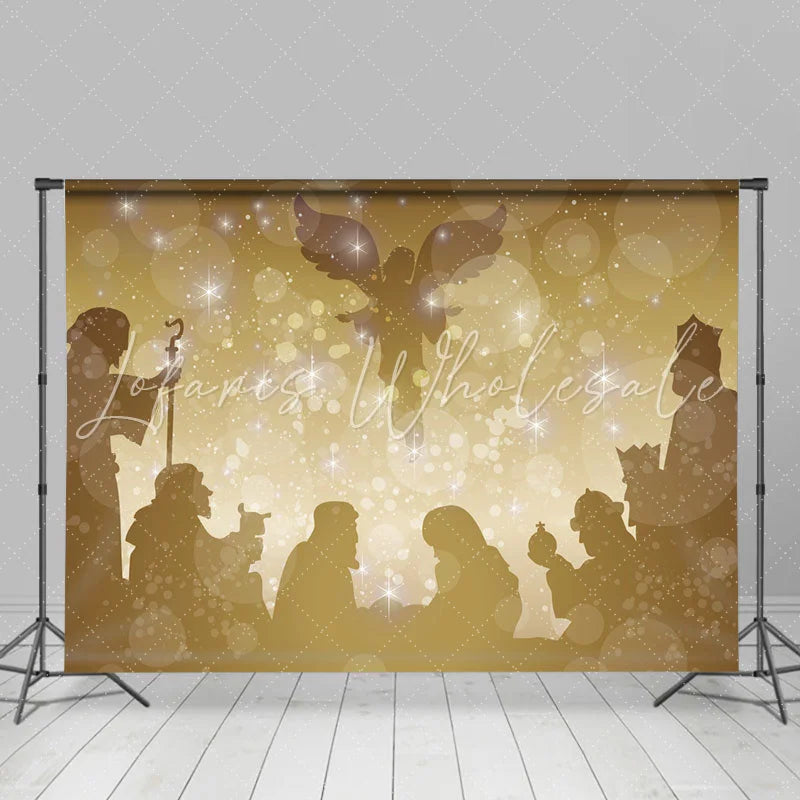 Lofaris Jesus Themed Bokeh Merry Christmas Holiday Backdrop