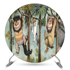 Lofaris Jungle Wild Animals Trees Circle Backdrop For Party