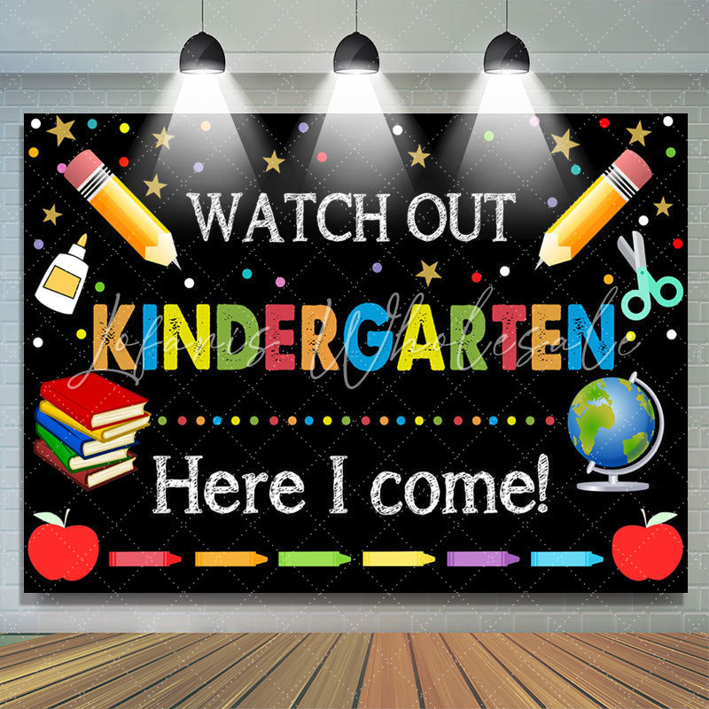 Lofaris Kindergarten Blackboard Back to School Backdrop