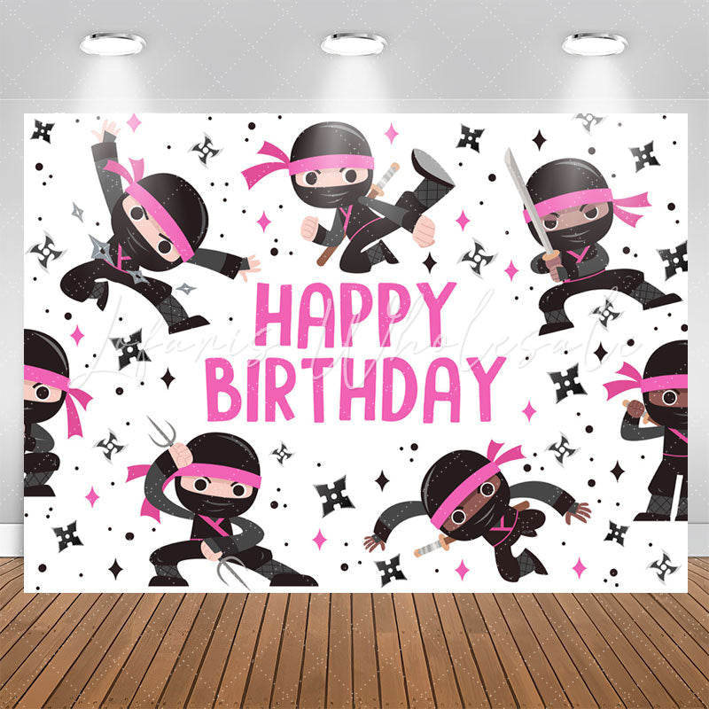Lofaris Kit Pink Warrior Happy Birthday Backdrop For Boys