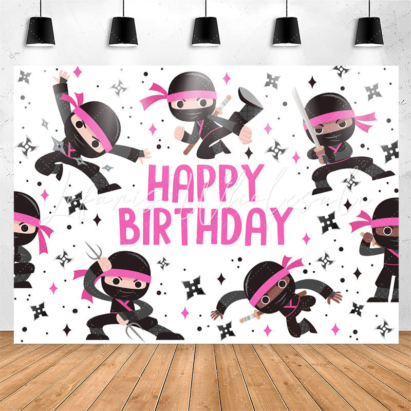 Lofaris Kit Pink Warrior Happy Birthday Backdrop For Boys