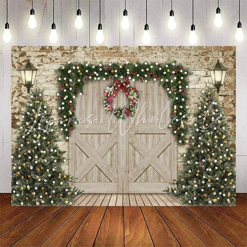 Lofaris Large Size Wooden Christmas Photo Booth Backdrop for Pictures