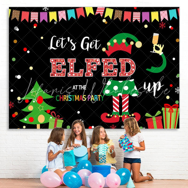 Lofaris Let’S Get Elfed At The Christmas Party Winter Backdrop