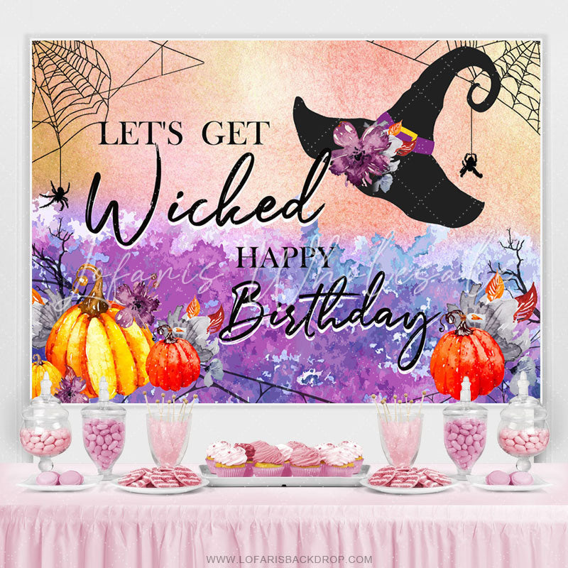 Lofaris Lets Get Wicked Halloween Theme Happy Birthday Backdrop