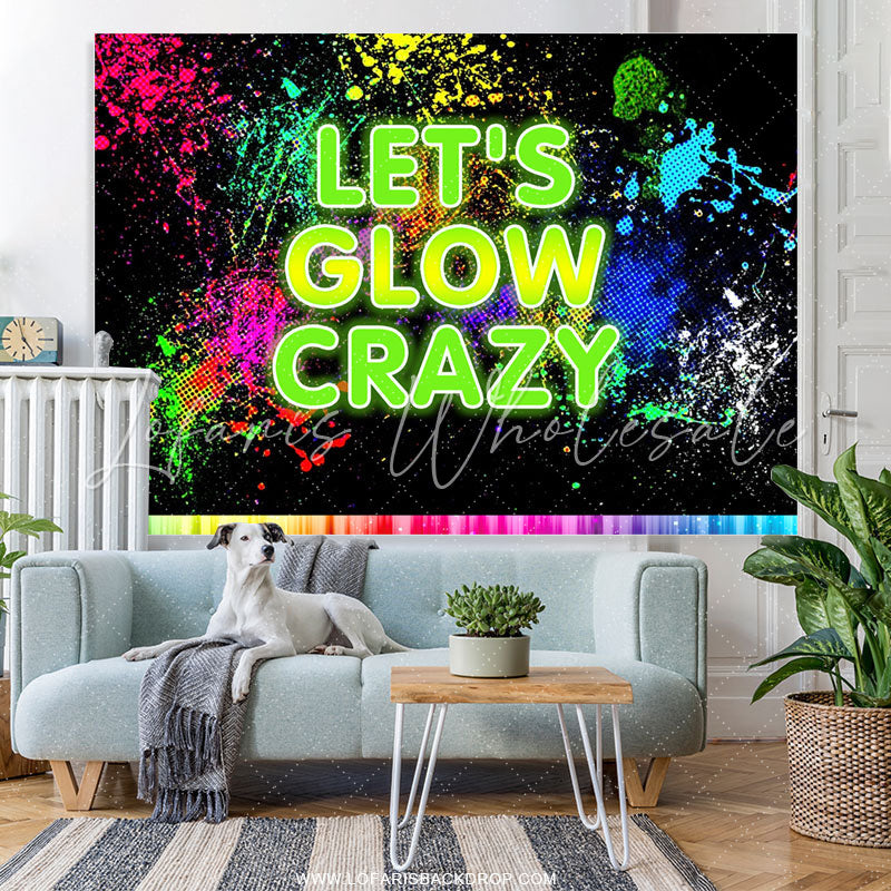 Lofaris Lets Glow Crazy Graffiti Splash Paint Party Backdrop