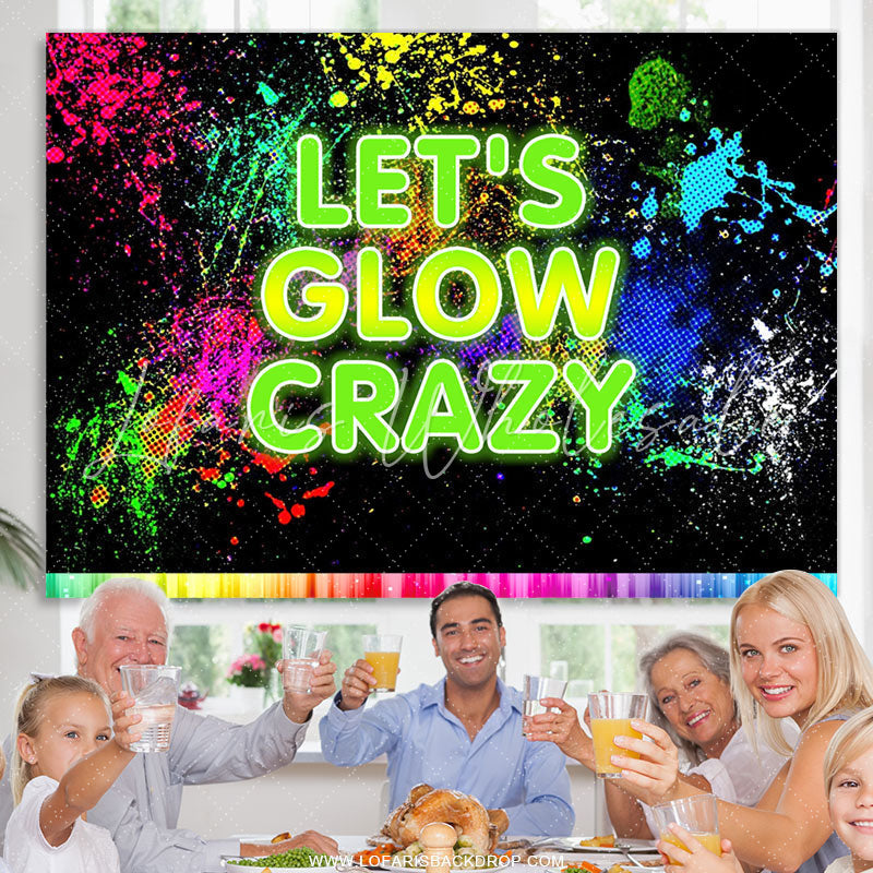 Lofaris Lets Glow Crazy Graffiti Splash Paint Party Backdrop