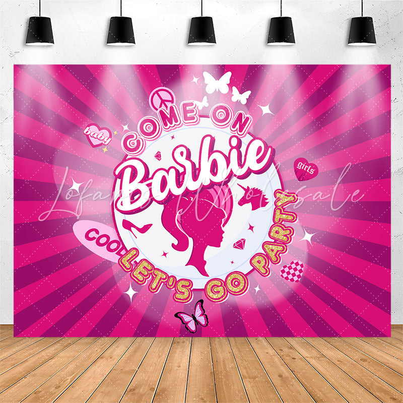Lofaris Come On Barbie Pink Cool Party Backdrop For Girls