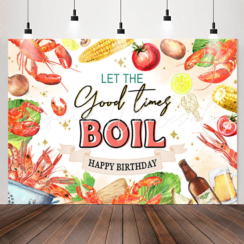 Lofaris Lets Good Time Boll Crayfishs Theme Birthday Backdrop