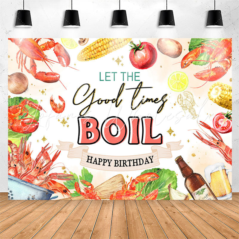Lofaris Lets Good Time Boll Crayfishs Theme Birthday Backdrop