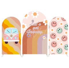 Let??£¤s Groovy Happy Birthday Baby Shower Party Arch Backdrop Wall Cloth Cover