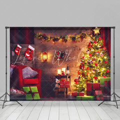 Lofaris Lighting Cabin Room Merry Christmas Holiday Backdrop