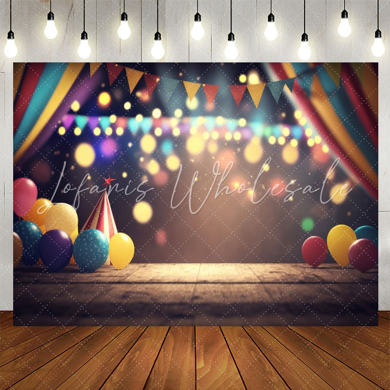 Lofaris Little Balloons Light Bokeh 1st Birthday Backdrop
