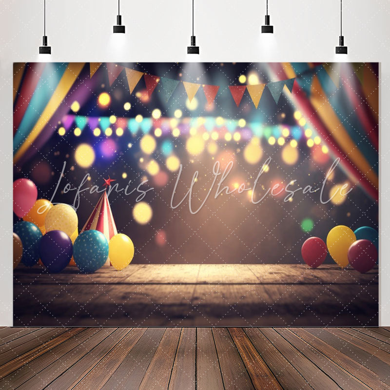 Lofaris Little Balloons Light Bokeh 1st Birthday Backdrop