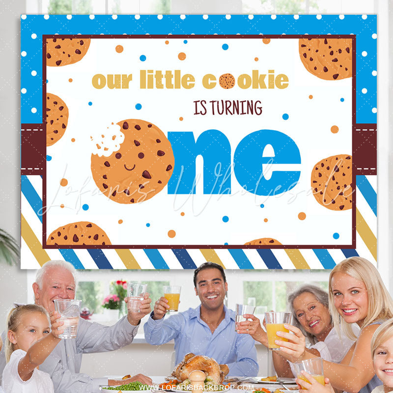 Lofaris Little Cookie Is Turning One Cute Birthday Backdrop