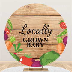 Lofaris Locally Grown Baby Vegetables Round Shower Backdrop