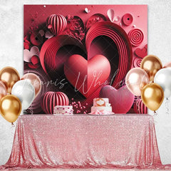 Lofaris 3D Paper Cut Heart Backdrop Red Swirl and Spiral Texture for Valentines Day