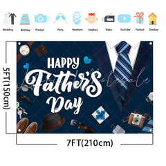 Lofaris (7 Day Delivery)Lofaris Blue Tie Happy Father's Backdrop for Festive Decor