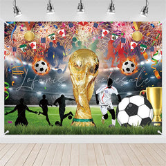 Lofaris (7 Day Delivery)Lofaris Golden Trophy and Football Celebration Holiday Backdrop