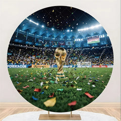Lofaris (7 Day Delivery)Lofaris Golden Trophy Soccer Stadium Round Backdrop Celebration Sports Party Decor