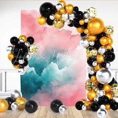 Lofaris Abstract Pink and Teal Watercolor Backdrop Fine Art Smoke Texture for Portrait Studio