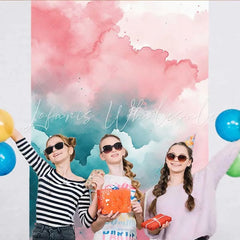 Lofaris Abstract Pink and Teal Watercolor Backdrop Fine Art Smoke Texture for Portrait Studio