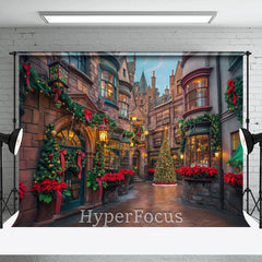 Lofaris Anicent Brown Town Festive Christmas Vibe Backdrop