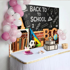 Lofaris Back To School Backdrop with Chalkboard and Learning Elements Educational Photography Background for Classroom Decor