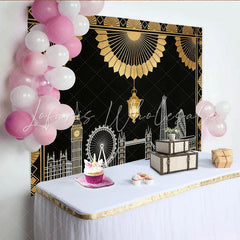 Lofaris Black and Gold Art Deco London City Photography Backdrop Elegant Skyline Background for Party Decor and Studio Photoshoot