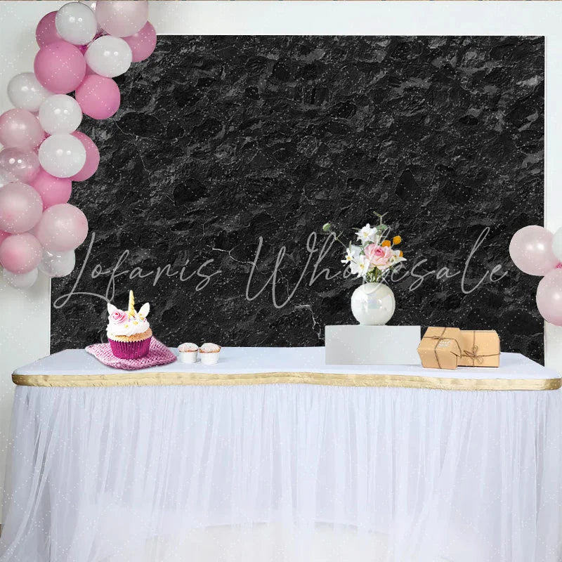 Lofaris Black Stone Wall Backdrop Dark Textured Rock Masonry Photography Background