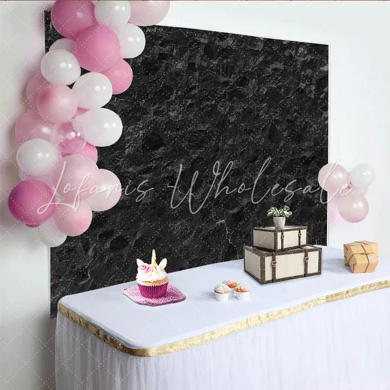Lofaris Black Stone Wall Backdrop Dark Textured Rock Masonry Photography Background