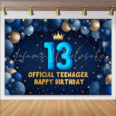 Lofaris Blue Balloon Arch 13th Birthday Backdrop Official Teenager 13 Gold Stars Party Decoration