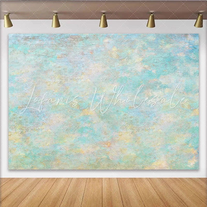 Lofaris Blue Teal Fine Art Backdrop Abstract Painted Canvas Photography Background