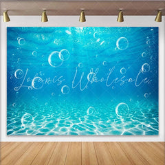 Lofaris Blue Underwater Photography Backdrop with Rising Bubbles and Sunlight Ocean Theme Background for Studio Photoshoot and Party Decor