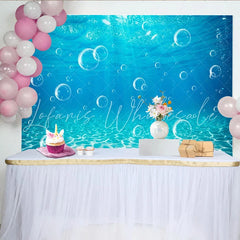 Lofaris Blue Underwater Photography Backdrop with Rising Bubbles and Sunlight Ocean Theme Background for Studio Photoshoot and Party Decor