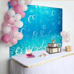Lofaris Blue Underwater Photography Backdrop with Rising Bubbles and Sunlight Ocean Theme Background for Studio Photoshoot and Party Decor